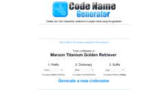 Desktop Screenshot of codenamegenerator.com