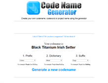 Tablet Screenshot of codenamegenerator.com